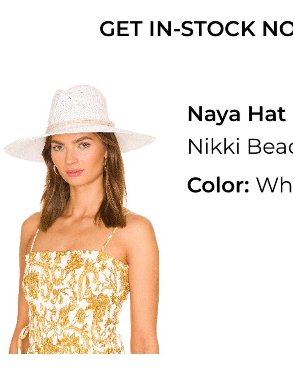 Nikki Beach Naya Hat White Sun Hat